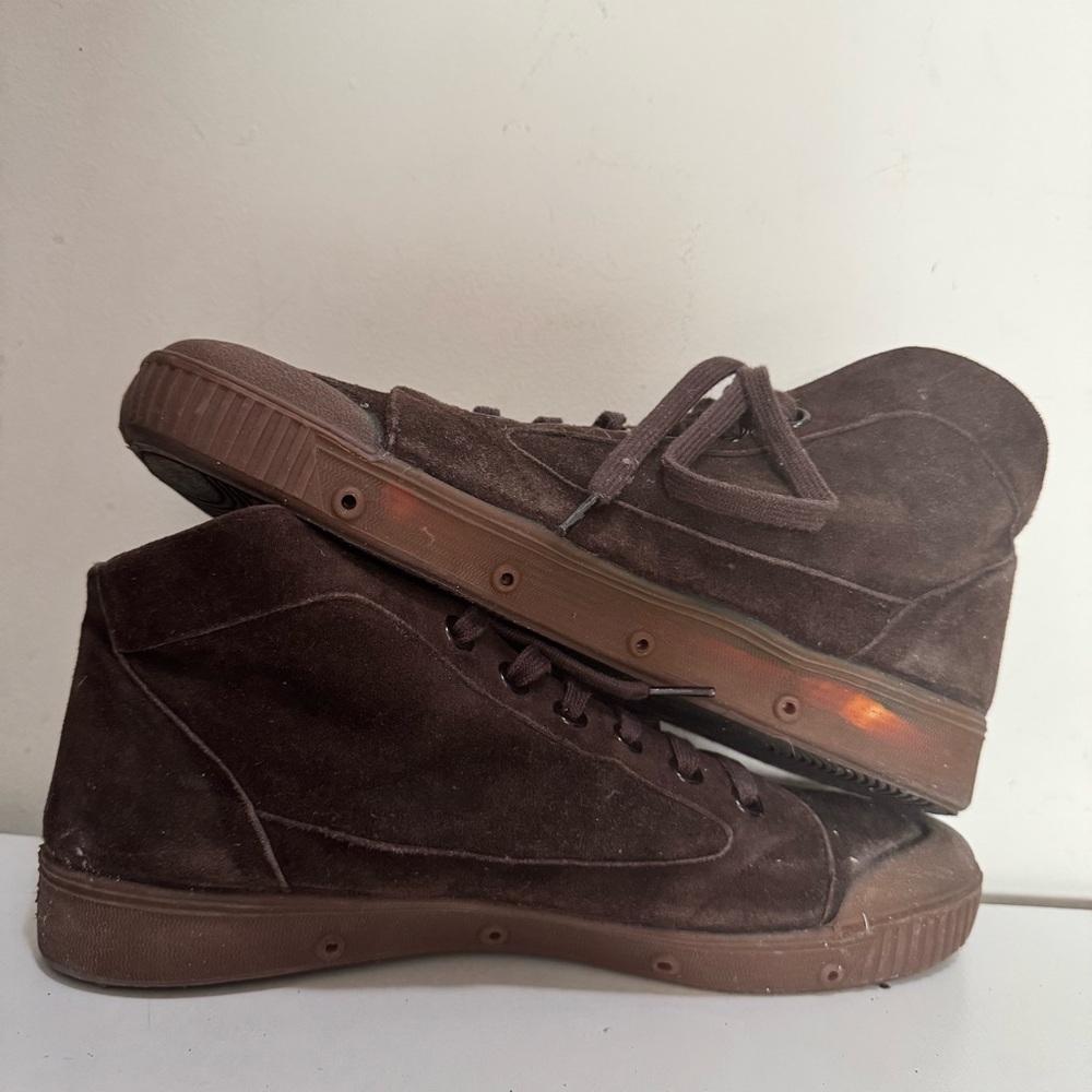 SPRING COURT Basketball Mens High Top Brown Suede Leather Sneaker Shoe Sz 11/44